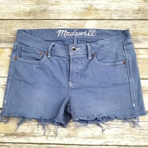 Madewell Garment Dyed Blue Denim Shorts